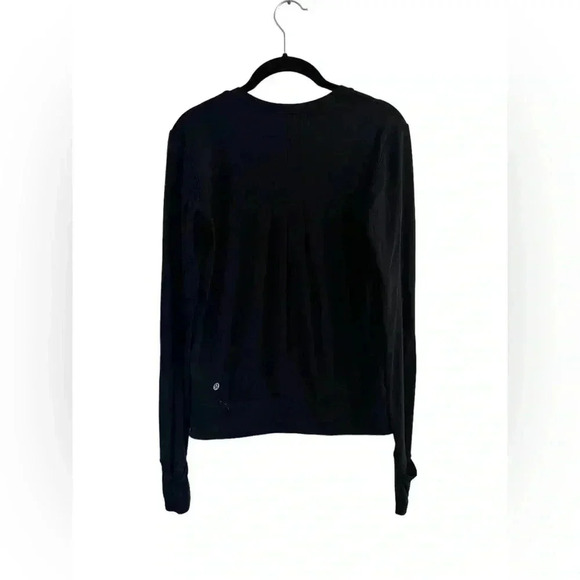 Lululemon Rush Hour Black Long Sleeve Thumb Hole Top Run Zip Pocket Size 2 - Picture 7 of 13